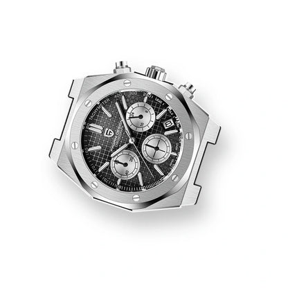 relogio masculino premium Relógio Masculino Borracha Dante Pagani Design Preto - fundo branco perfil lateral