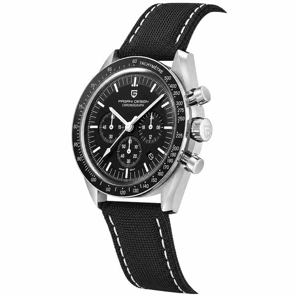 relogio masculino caixa aco Lunario Pagani Design Preto - Vista lateral