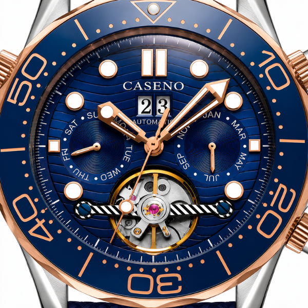 relógio analógico masculino Caseno Azure - detalhe da pulseira