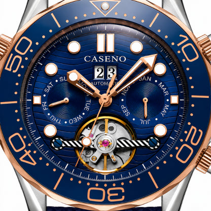 relógio analógico masculino Caseno Azure - detalhe da pulseira