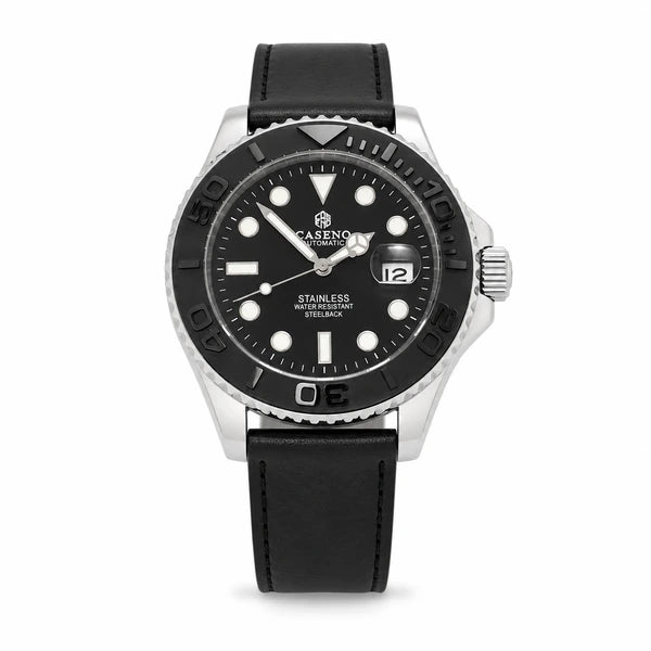 Relógio Masculino Caseno Yacht 8236G Prata frontal em fundo branco