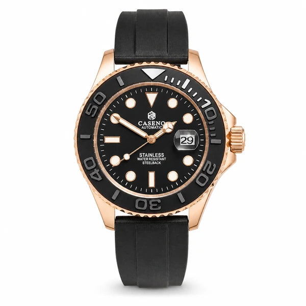 Relógio Masculino Caseno Yacht 8236G Rosé frontal em fundo branco