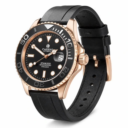 Relógio Masculino Caseno Yacht 8236G Rosé em ângulo posterior de catálogo