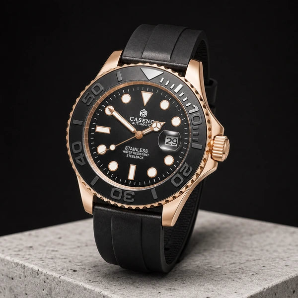 Relógio Masculino Caseno Yacht 8236G Rosé em imagem final de vitrine