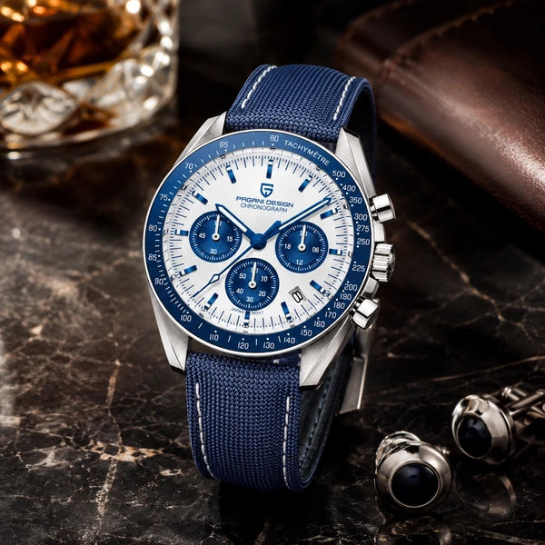 relogio masculino de luxo Lunario Pagani Design Branco Azul - Lifestyle luxuoso
