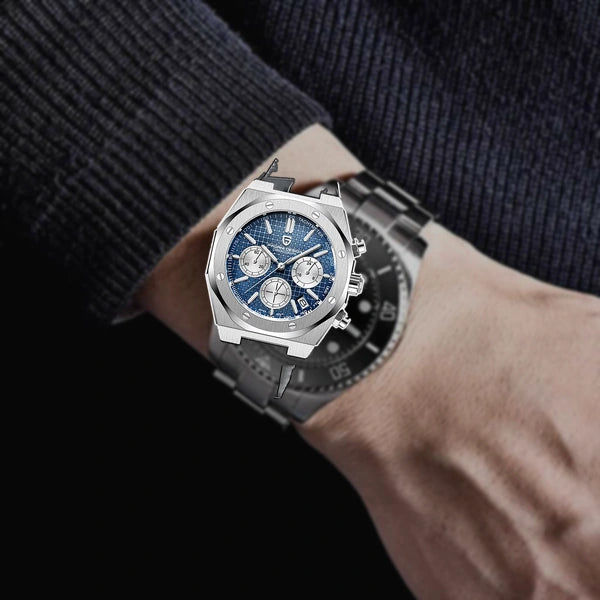 relogio masculino no pulso Relógio Masculino Couro Dante Pagani Design Azul - relogio no pulso