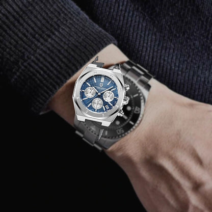 relogio masculino no pulso Relógio Masculino Couro Dante Pagani Design Azul - relogio no pulso