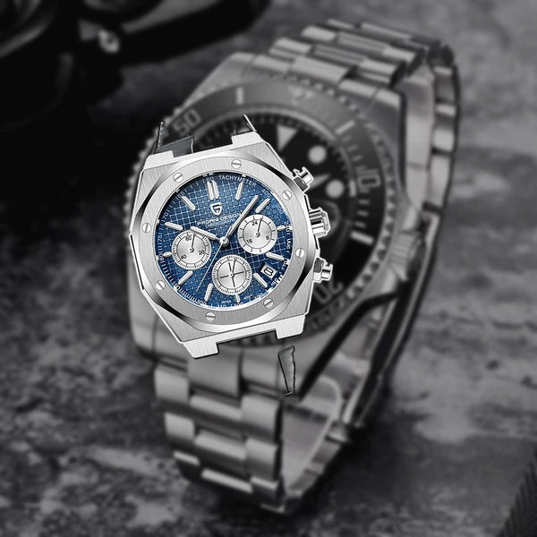 relogio masculino elegante Relógio Masculino Couro Dante Pagani Design Azul - lifestyle premium urbano