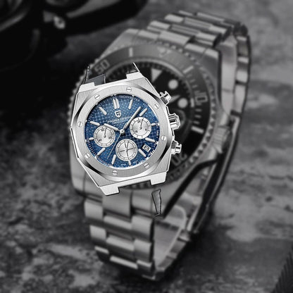 relogio masculino elegante Relógio Masculino Couro Dante Pagani Design Azul - lifestyle premium urbano