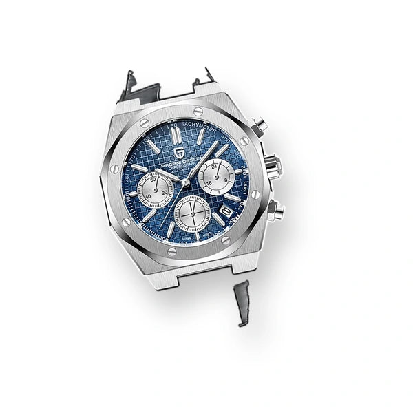 relogio masculino pulseira Relógio Masculino Couro Dante Pagani Design Azul - fundo branco pulseira