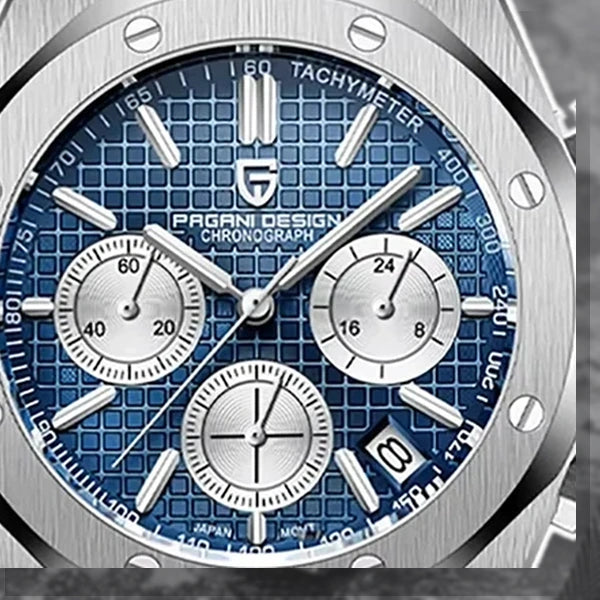 relogio masculino safira Relógio Masculino Couro Dante Pagani Design Azul - macro do mostrador