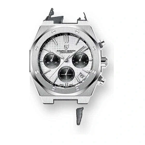 relogio masculino pagani design Relógio Masculino Couro Dante Pagani Design Branco - produto principal frontal em fundo branco