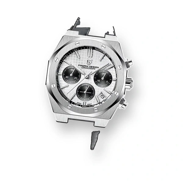 relogio pagani design dante Relógio Masculino Couro Dante Pagani Design Branco - fundo branco três quartos