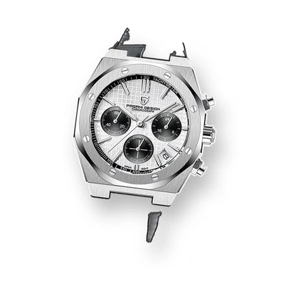 relogio pagani design dante Relógio Masculino Couro Dante Pagani Design Branco - fundo branco três quartos