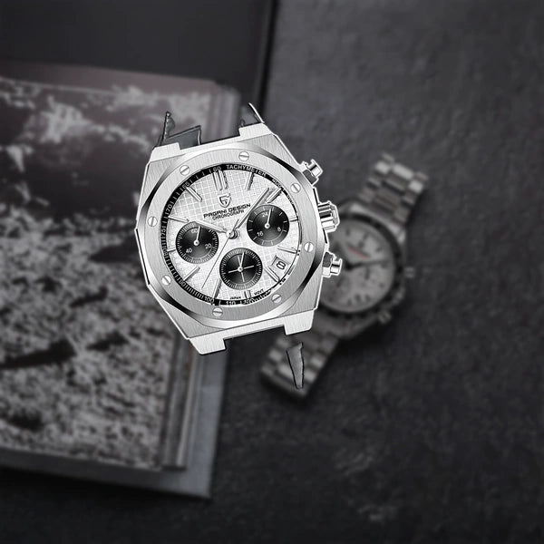 relogio masculino elegante Relógio Masculino Couro Dante Pagani Design Branco - lifestyle premium urbano