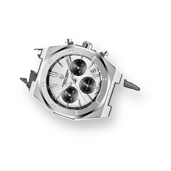 relogio masculino premium Relógio Masculino Couro Dante Pagani Design Branco - fundo branco perfil lateral