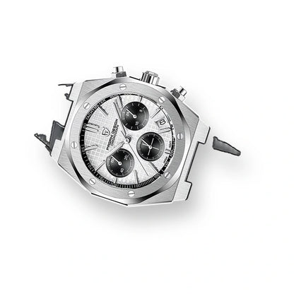 relogio masculino premium Relógio Masculino Couro Dante Pagani Design Branco - fundo branco perfil lateral