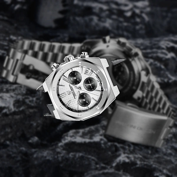 relogio masculino caseback Relógio Masculino Couro Dante Pagani Design Branco - fundo branco traseira caseback