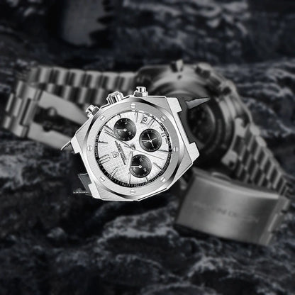 relogio masculino caseback Relógio Masculino Couro Dante Pagani Design Branco - fundo branco traseira caseback