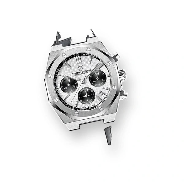 relogio masculino pulseira Relógio Masculino Couro Dante Pagani Design Branco - fundo branco pulseira