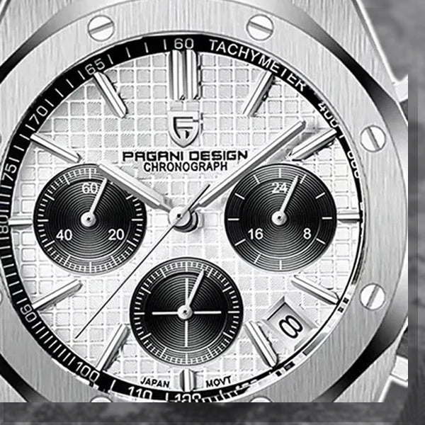 relogio masculino safira Relógio Masculino Couro Dante Pagani Design Branco - macro do mostrador
