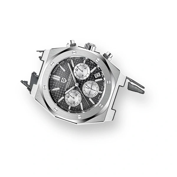 relogio masculino premium Relógio Masculino Couro Dante Pagani Design Preto - fundo branco perfil lateral