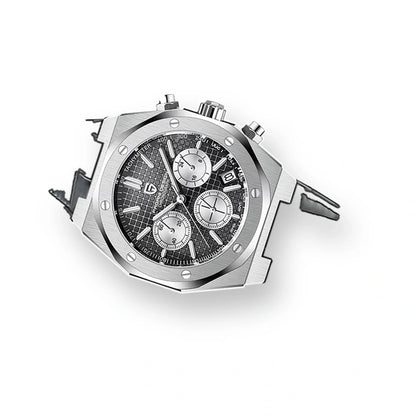 relogio masculino premium Relógio Masculino Couro Dante Pagani Design Preto - fundo branco perfil lateral