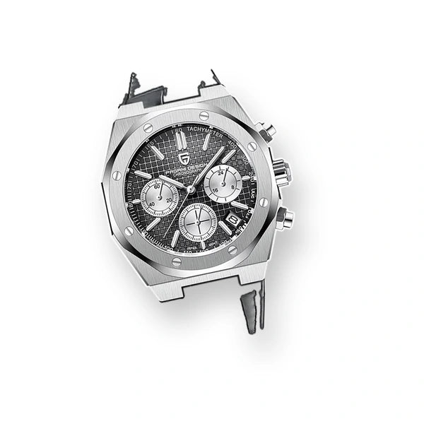 relogio masculino pulseira Relógio Masculino Couro Dante Pagani Design Preto - fundo branco pulseira