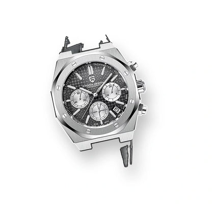 relogio masculino pulseira Relógio Masculino Couro Dante Pagani Design Preto - fundo branco pulseira