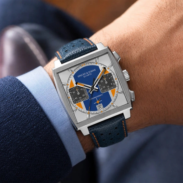 Relogio quadrado Couro Vetor no pulso em estilo casual