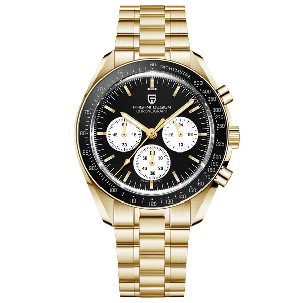 relógio masculino dourado Lunario Pagani Design Preto - foto frontal