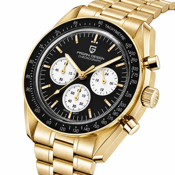 relogio pulseira de aco masculino Lunario Pagani Design Preto - Detalhe da pulseira