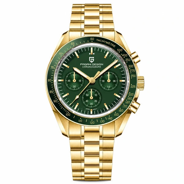 relógio masculino verde Lunario Pagani Design Verde - Frente em fundo branco