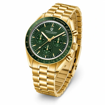 relogio cronografo masculino Lunario Pagani Design Verde - Angulo tres quartos