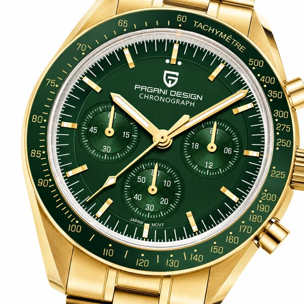 relogio com mostrador verde Lunario Pagani Design Verde - Detalhe do mostrador
