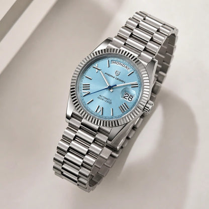 Relógio Masculino Pagani Design Imperiale 36 Ice Blue - detalhe da pulseira em aço
