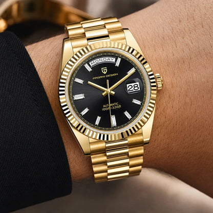Relógio Masculino Pagani Design Imperiale Dourado com Preto - relógio no pulso