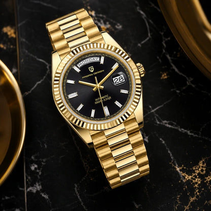 Relógio Masculino Pagani Design Imperiale Dourado com Preto - composição lifestyle luxuosa