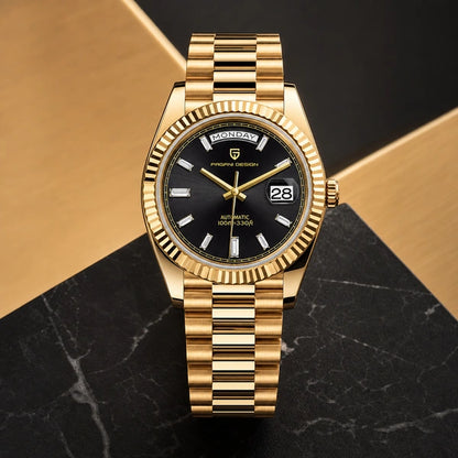Relógio Masculino Pagani Design Imperiale Dourado com Preto - composição completa do produto
