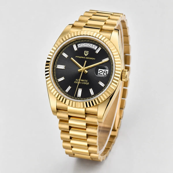 Relógio Masculino Pagani Design Imperiale Dourado com Preto - ângulo alternativo do relógio completo
