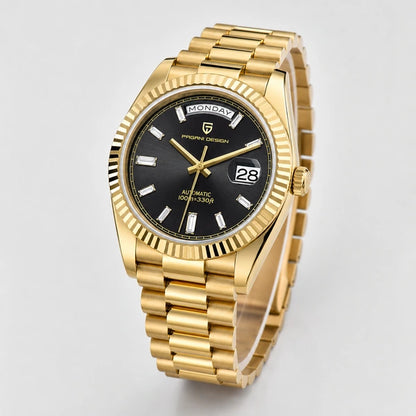 Relógio Masculino Pagani Design Imperiale Dourado com Preto - ângulo alternativo do relógio completo