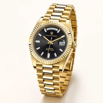 Relógio Masculino Pagani Design Imperiale Dourado com Preto - vitrine final em fundo claro