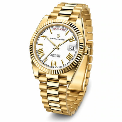 Relógio Masculino Pagani Design Imperiale Dourado com Branco - ângulo de três quartos