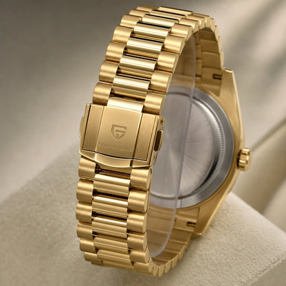 Relógio Masculino Pagani Design Imperiale Dourado com Branco - detalhe da pulseira