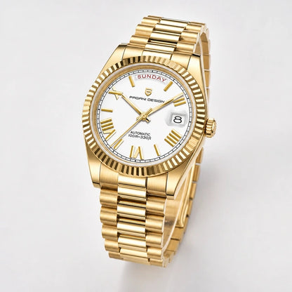 Relógio Masculino Pagani Design Imperiale Dourado com Branco - ângulo alternativo do relógio completo