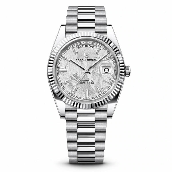 Relógio Masculino Pagani Design Imperiale Meteorito Branco - vista frontal em fundo branco