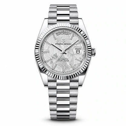 Relógio Masculino Pagani Design Imperiale Meteorito Branco - vista frontal em fundo branco