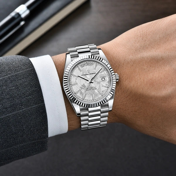 Relógio Masculino Pagani Design Imperiale Meteorito Branco - composição lifestyle executiva