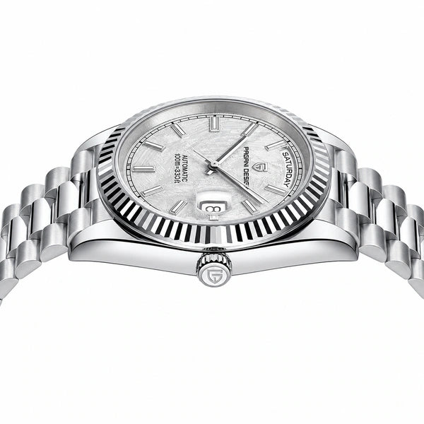 Relógio Masculino Pagani Design Imperiale Meteorito Branco - vista lateral da caixa