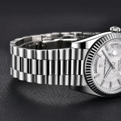 Relógio Masculino Pagani Design Imperiale Meteorito Branco - detalhe da pulseira